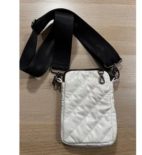 Think Royln Anthropologie Diagonal Cell Phone Case Crossbody Bag in White Patent