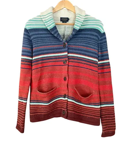 Pendleton Cardigan Sweater Striped Button Front 100% Cotton Size XS NEW