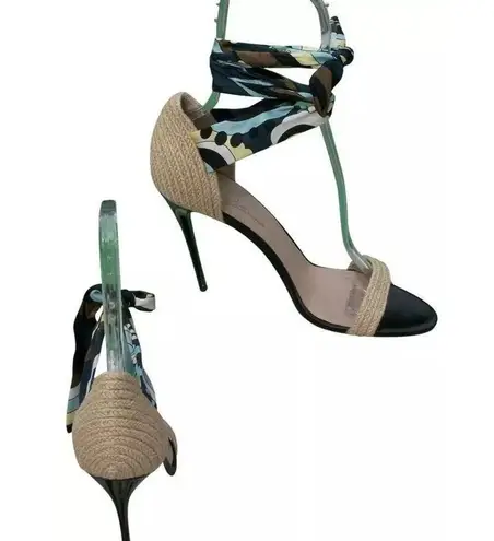 Donald Pliner Neutral Black Multi Couture Silk Fabric Ankle Tie Shoe $310 NWT Size 7.5