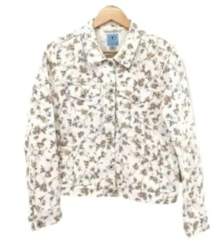 CeCe Women's Floral Print Denim Jean Jacket