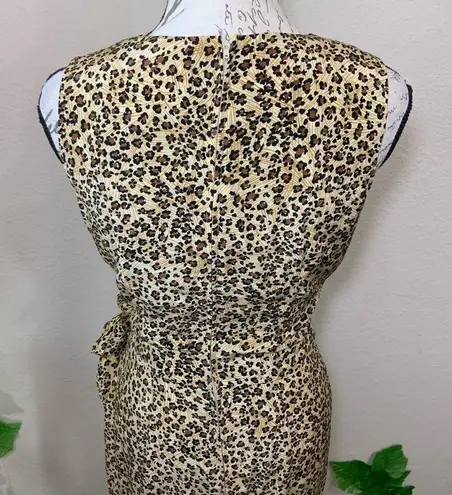 Maggy London Leopard Wrap Silk Maxi Dress