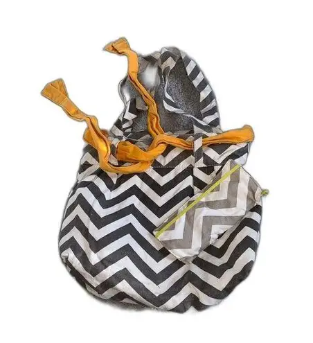 Gray White Chevron Tote Purse and Wallet