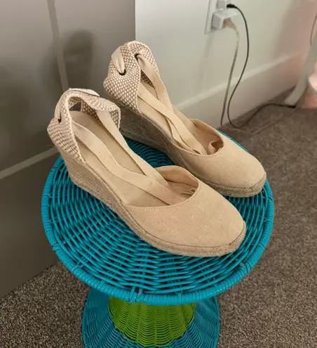 Soludos White Espadrille Wedges