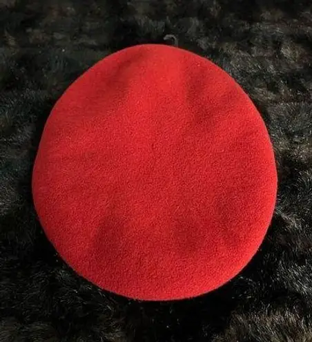 Schmidt VINTAGE  + Hartlieb Red German Felt HAt Beret Size 59