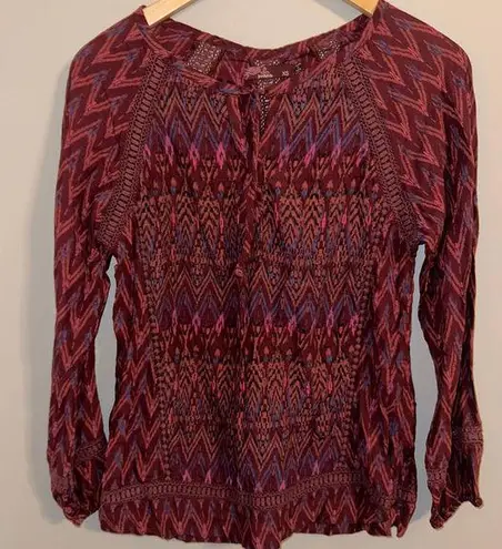 prAna  Women's Tacana Top Athletic Sweaters Black Cherry Laurel -  size xs