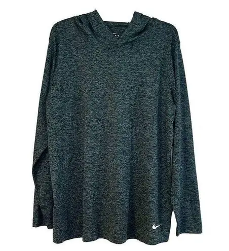 Nike  Blue Long Sleeve Hooded Dry-Fit Athletic Top 1X