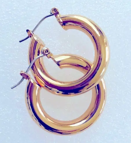 Mia Fiore- Italy Chunky Gold Plated Hoop Earrings