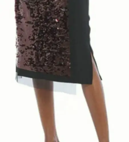 Mcq Knee length skirt Maxi slequins in maroon Tulle insert Red Size undefined