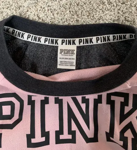 PINK - Victoria's Secret PINK Victoria’s Secret Gray Pink Crewneck