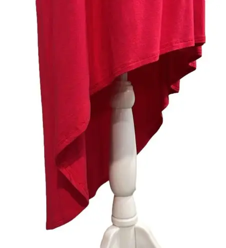 Felicity & Coco stunning coral magenta soft deep V neckline high low dress XS/S Pink