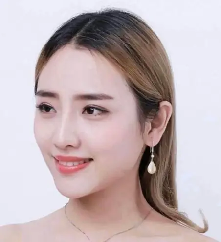 925 Silver Plated White Pearl Dangle Drop Earrings for Women