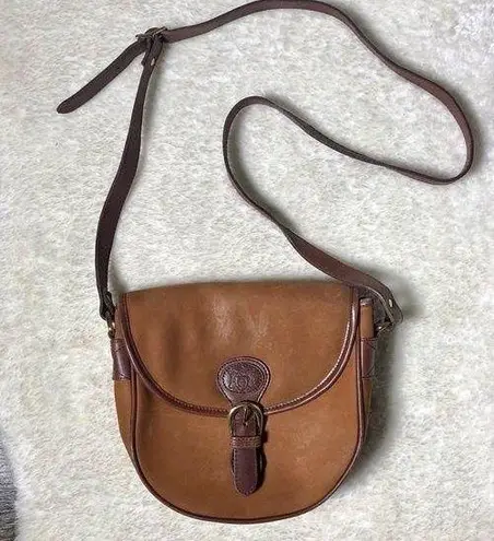 Cesti Tan Suede and Leather Crossbody Bag