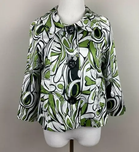 Vertigo Paris Vertigo Paris Cropped Jacket L Multicolor Button Up 3/4 Sleeve Lightweight