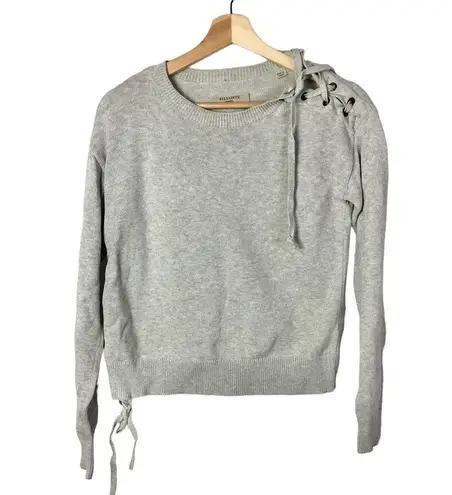 ALLSAINTS Light Gray Revo Lace Jumper Pullover Sweater S