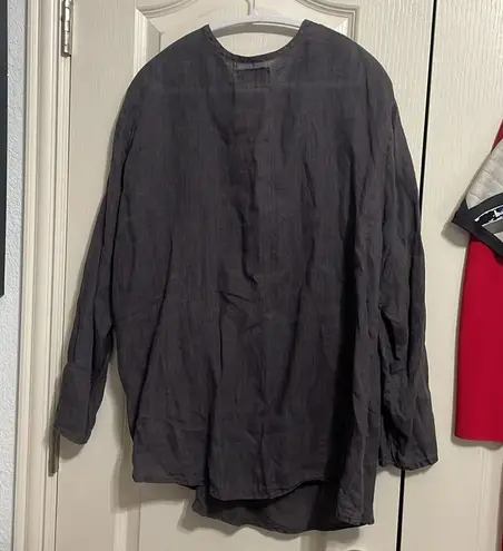 Flax 💙💖 Gray Linen Long Sleeve Tunic