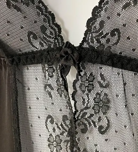 Unique Vintage Vintage Bali Ce Soir Black V-Neck Lingerie Bodysuit Teddy — Satin & Lace 80s 90s Sexy