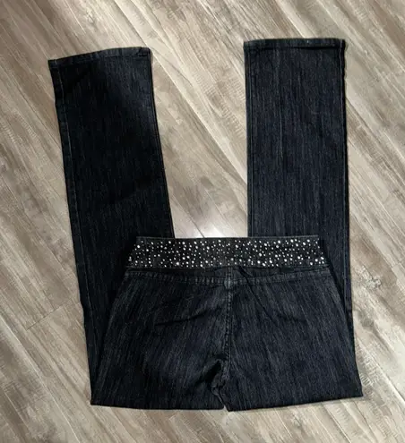 JZ Jeans JZ Straight Leg Dark Wash Bedazzled Jeans Size 11