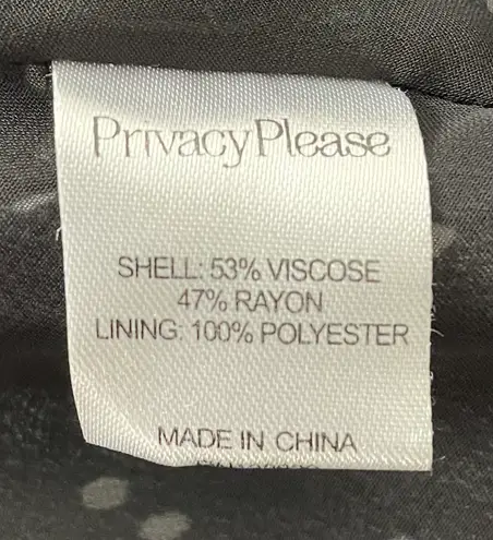 Privacy Please Revolve Wrap Black Polka Dot Ruffle Long Sleeve Mini Dress, size S