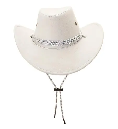 Western Cattleman Style Cowboy White Felt Hat Unisex Riding Hat