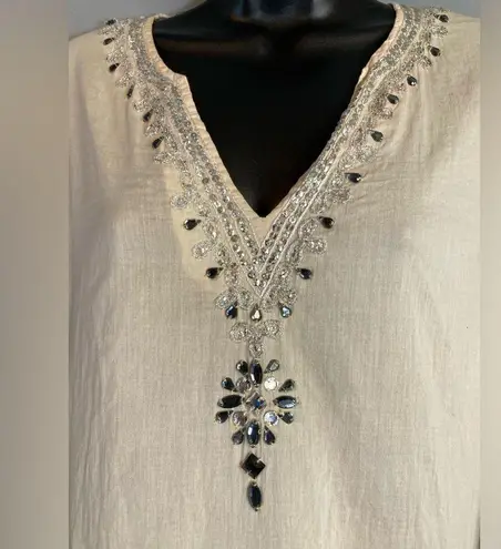 Studio Spa lightweight rhinestone ombre tunic top Size M