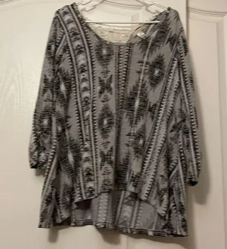 Canyon River Blues Oversized Canyon River Aztec Print Blouse