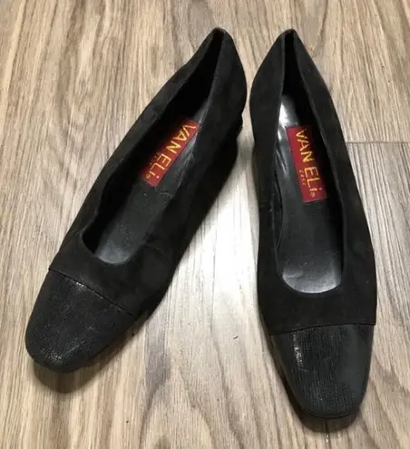 Vaneli east chuck heel leather Shoes work Black Size 8.5