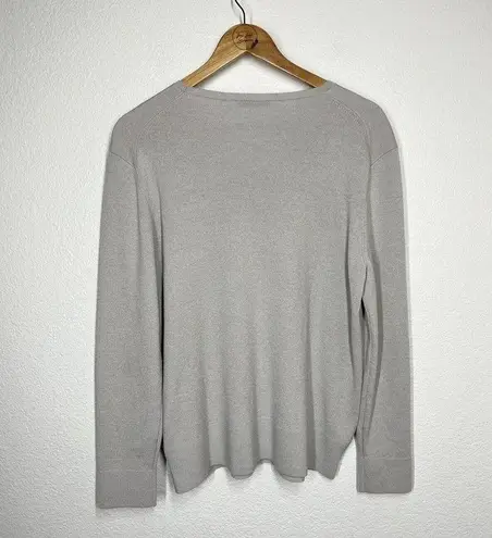 MM.LaFleur  Large L Pullover Wool Blend Sweater Light Gray