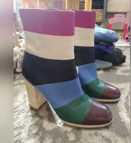 Valentino Garavani Valentino Color Block Mid Calf Chunky Boots