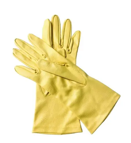 Vintage VAN RAALTE Canary Yellow women's gloves Wrist Length O/S 1960s