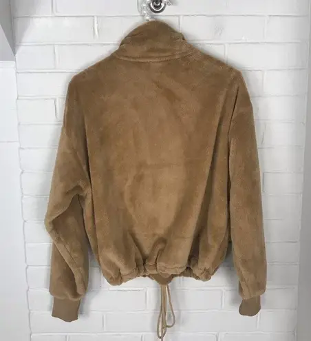 Old Navy  Tan Brown Cropped Cozy Fuzzy Pullover Jacket