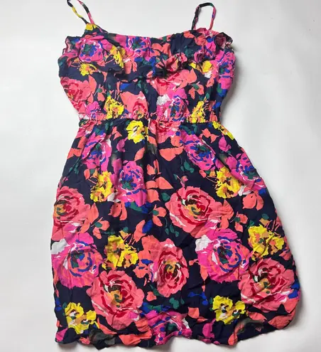 Justify Women's Thin Adjustable Strap Floral Elastic Waist Dress Sz M