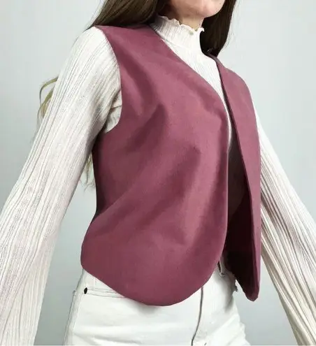 Vintage Faux Suede Vest in Rose Mauve | Size S/M Pink Size M
