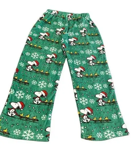 Peanuts Christmas Snoopy Holiday Green Lounge Pants Pajama Pants L Size L