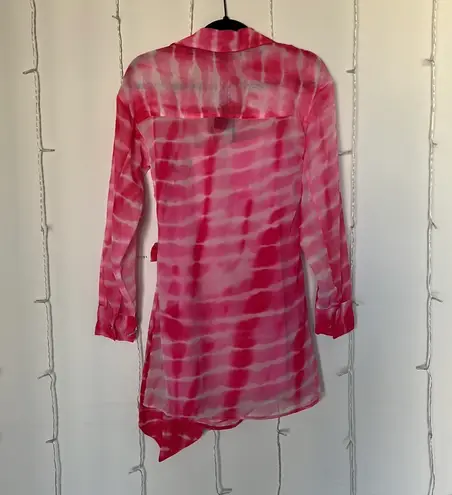 H:ours Jaqi Wrap Dress in Fuchsia Tie Dye Small