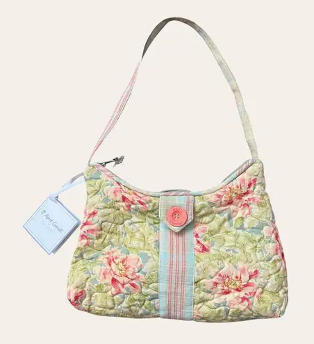 April Cornell NWT y2k quilted floral cottagecore mini purse shoulder hand bag Green