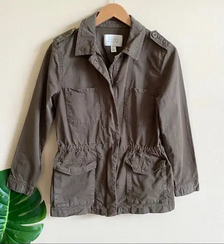 Hinge Utility Jacket Zip Front Army Green Women's Size Small