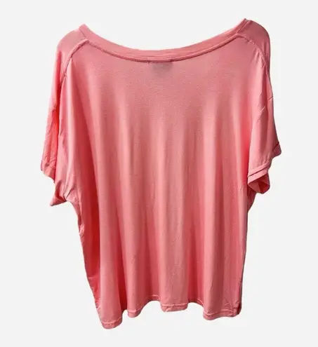 CeCe Women’s Pink Begonia V-Neck Short Sleeve Top Size XL Lightweight Casual NWT