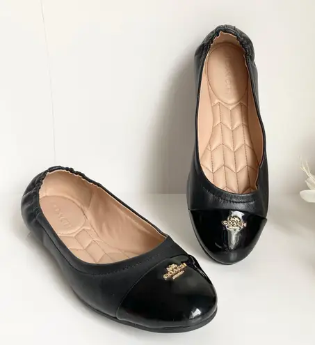 Coach Bonnie Black Leather Ballet Flats Size 8 65 From None