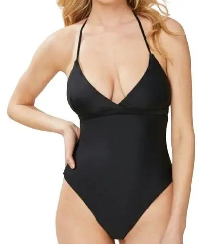 ANDIE The Lagos One Piece Black Halter Adjustable Cheeky Bottom L New