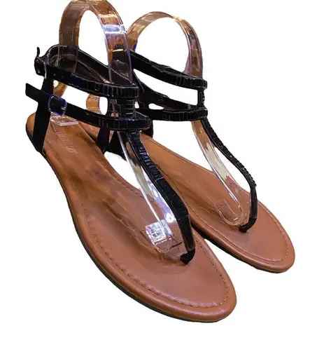 Olivia Miller ๐ Double Strap Sandals Black Bling Size 8