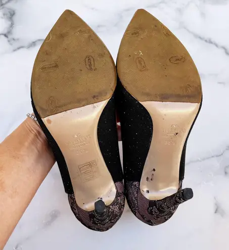 Valentino Garavani Valentino women’s lace and caviar crystal pumps size IT 36.5 US 6.5