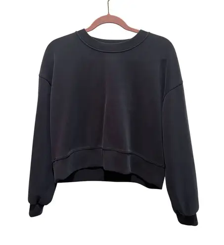 Lululemon Perfectly Oversized Softstreme Cropped Crewneck Sweatshirt Sz 6 Black
