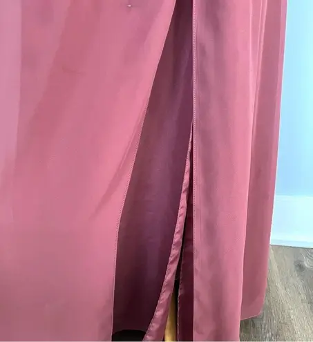 Revelry Eliza Chiffon Rosewood Pink Mauve Bridesmaids Prom Full Length Dress 2