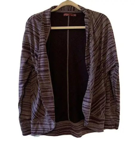 prAna Womens Size Medium Purple Marled Open Front Cardigan Sweater
