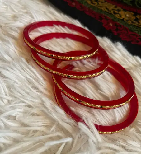 Red Bracelets / Bangles Set