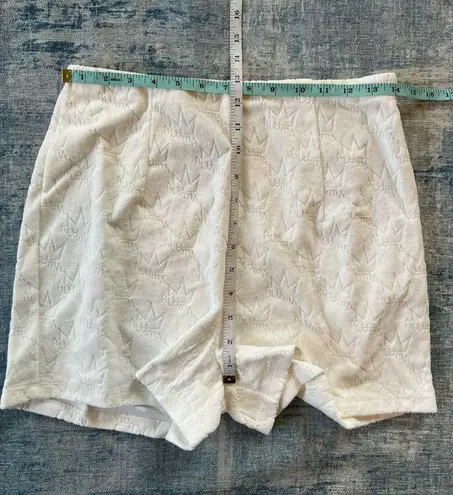 Royalty By Maluma Ivory Crown Embossed French Terry Shorts Medium