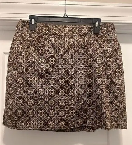 Lady Hagen  Skort Women's Size 8 Brown Stretch Golf Tennis Pickleball Skirt Zip