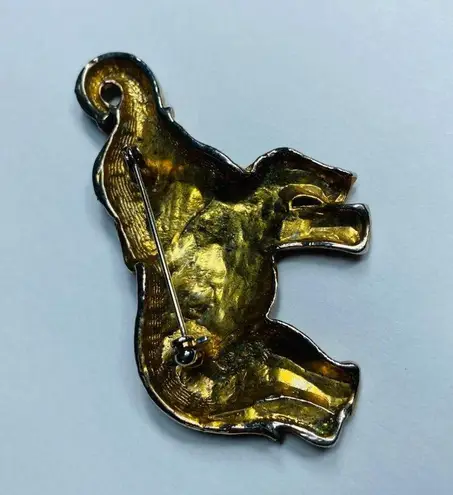Elephant Jewelry Pin Brooch Textured Multiple Pattern Gold Silver Color Metal