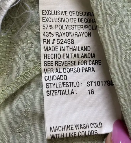 Halmode Petites Vintage Sage Lace Detail Midi Dress Green Size 16P