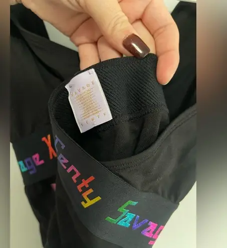 FOREVER SAVAGE BODYSUIT WITH RAINBOW LOGO Black